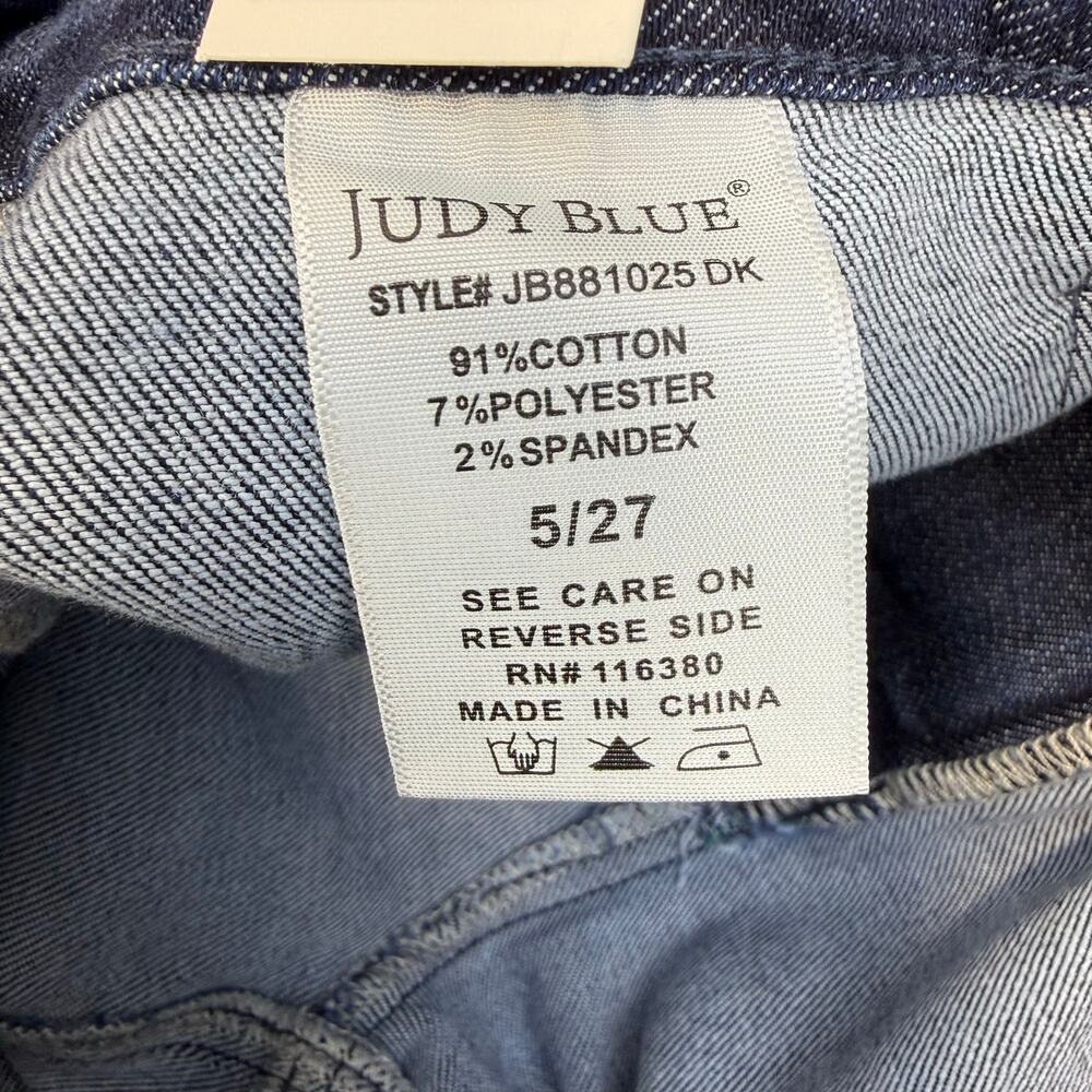 Judy Blue Jeans Women's 5/27 Dark Blue Uptown Funk Patch Pocket Flare NWT - Picture 8 of 15